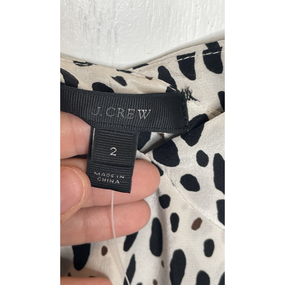NWT J. Crew Women's 100% Silk Tiered Cami Sz 2 Leopard Strap Boho Feminine City - Picture 7 of 12